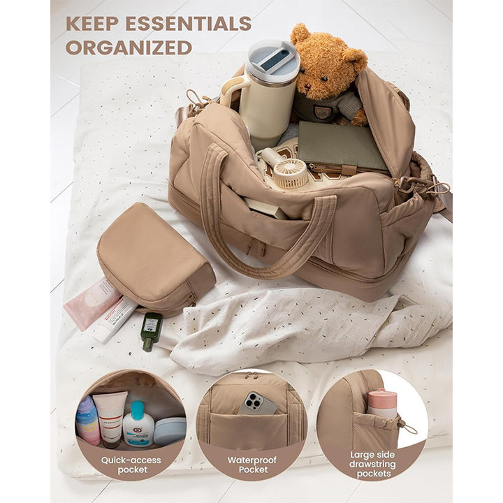 Multi-functional Sports Bag with Separate Cosmetic Pouch Bowlift