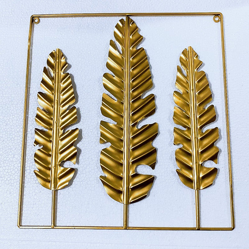 Decorative Metal Wall Art with Leaf Design Bowlift
