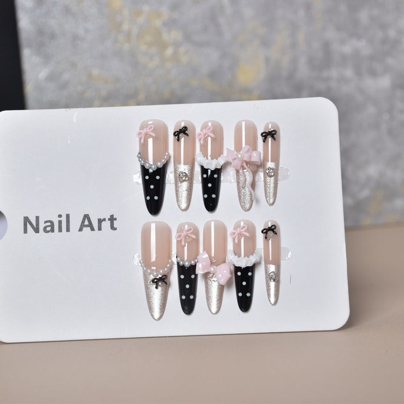 Decorative Themed Acrylic Press-On Nail Set Bowlift