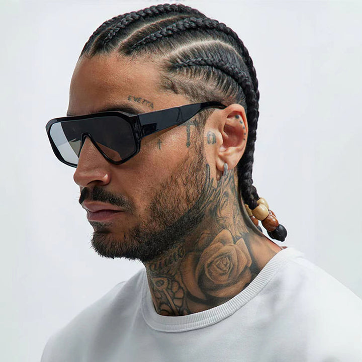 Men's Futuristic Oversized Shield Sunglasses Bowlift