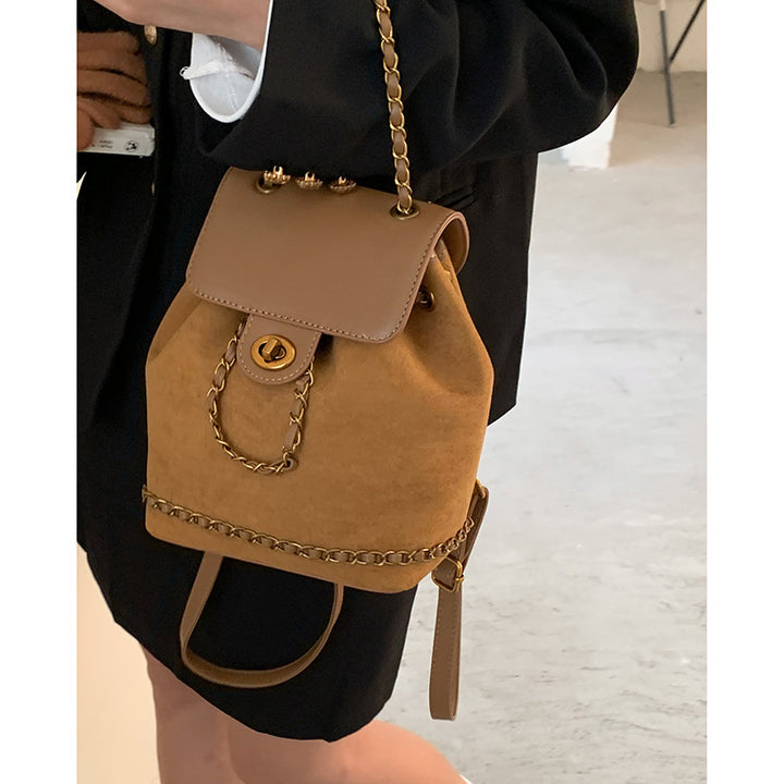 Stylish Suede Drawstring Backpack Bowlift