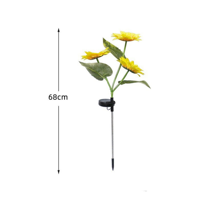 Lifelike Sunflower LED Garden Stake With Dusk-To-Dawn Sensor And Weatherproof Ground Spike Bowlift