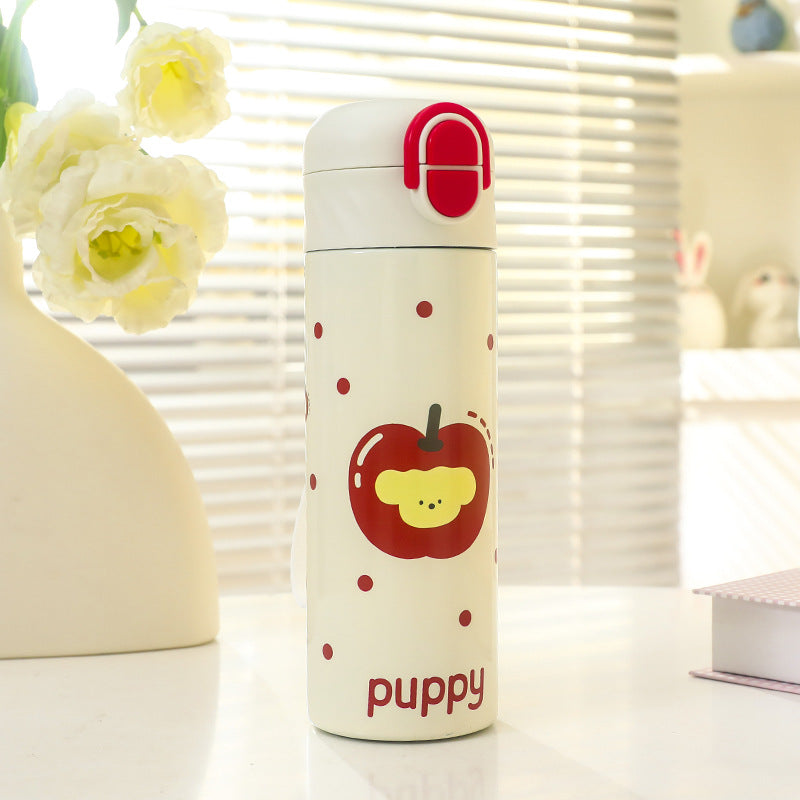 Ladies Insulated Water Bottle with Cheerful Apple Design Bowlift