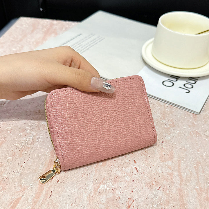 Compact Textured Zip Wallet