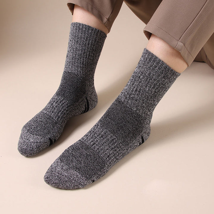 Cushioned Terry-Lined Non-Slip Grip Crew Socks with Plush Insole Bowlift
