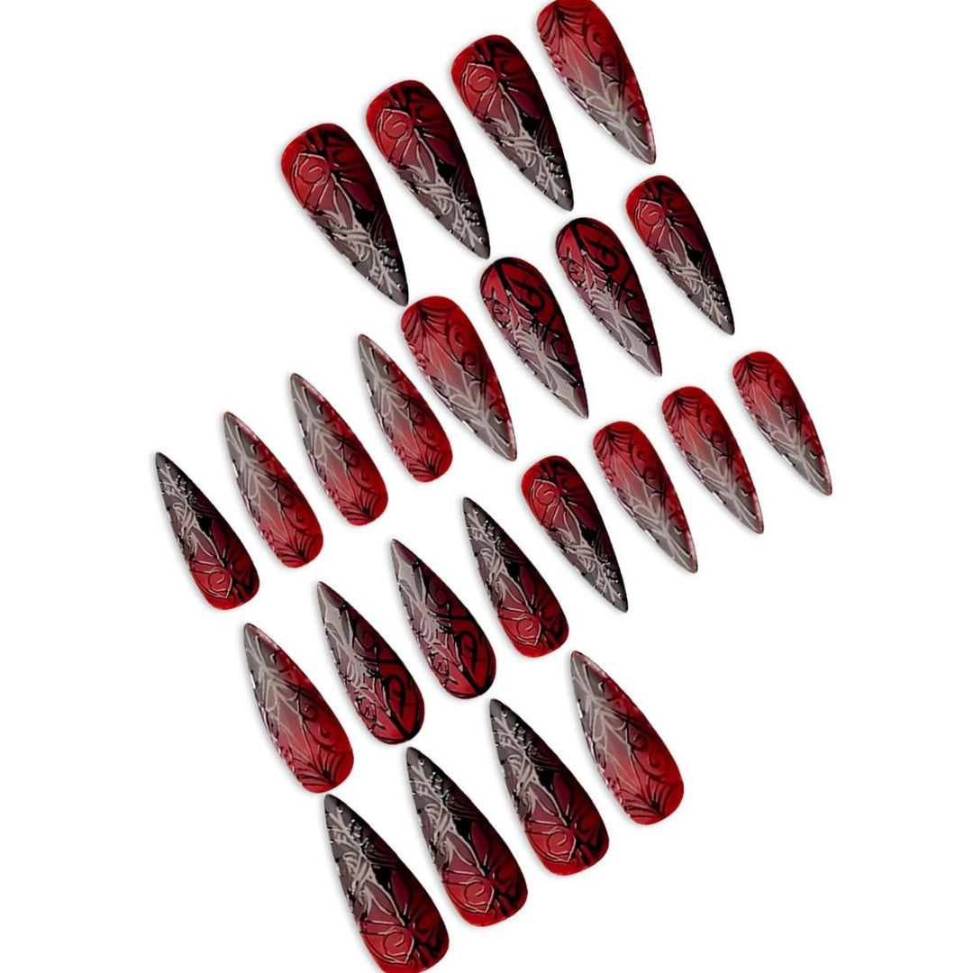 Gothic Stiletto Press-On Nail Art Set Bowlift