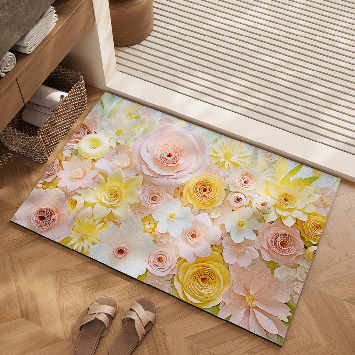 Floral Pattern Soft Bath Mat Bowlift
