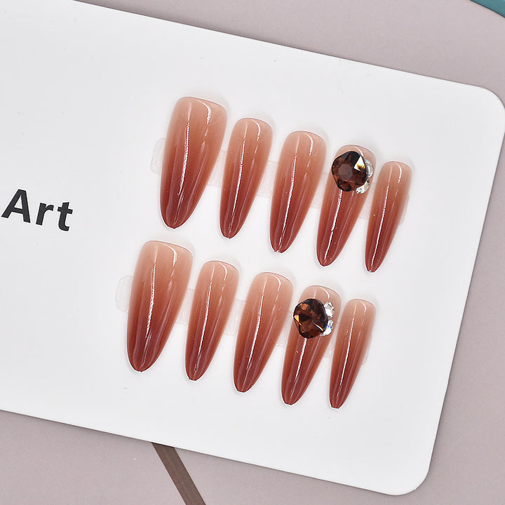 Glamorous Heart-Themed Press-On Nail Set Bowlift