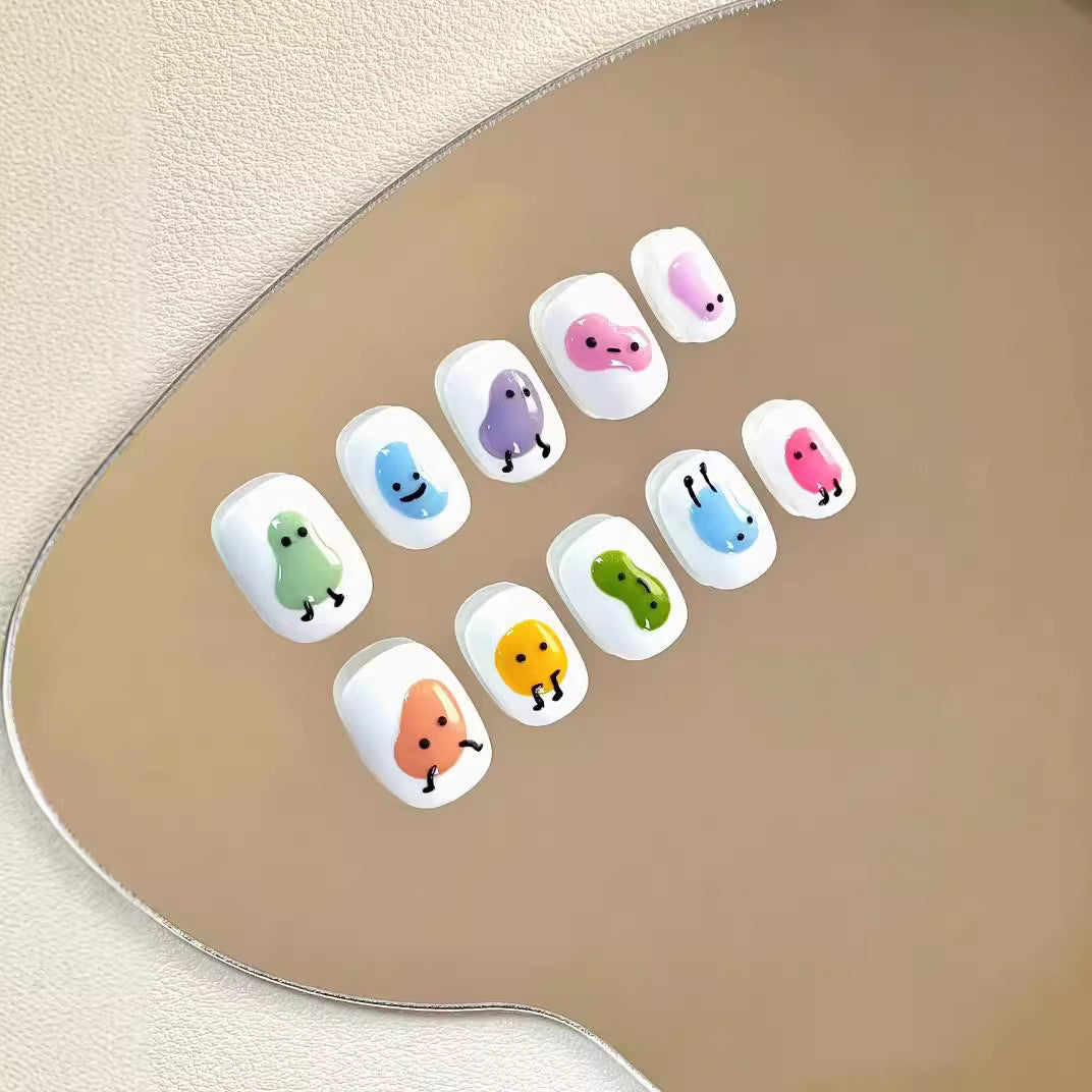 Fun Cartoon-Themed Press-On Nail Set Bowlift