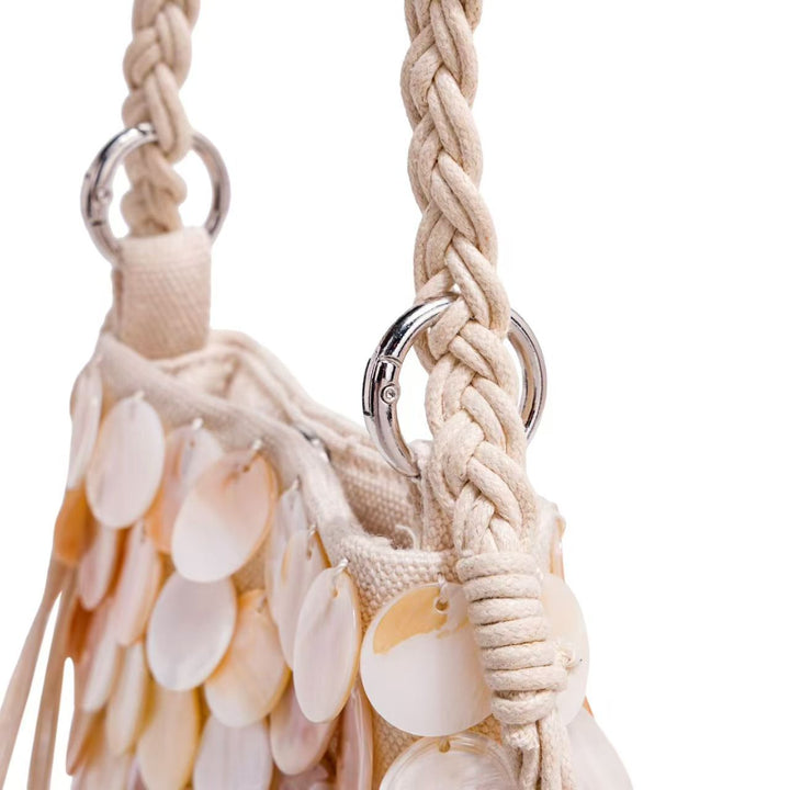 Elegant Shell-Embellished Crossbody Bag Bowlift
