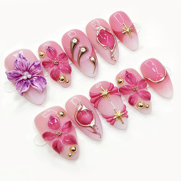 Elegant Artificial Nail Collection with Glitter Motifs Bowlift