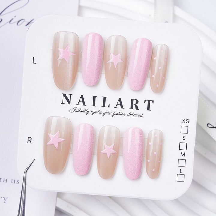 Artistic Stiletto Press-On Nail Set with Floral Embellishments Bowlift