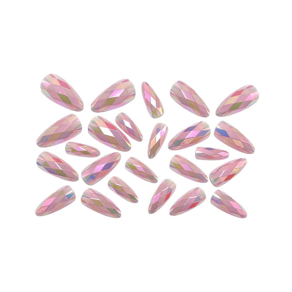 Shiny Artificial Nails in Modern Faceted Design Bowlift