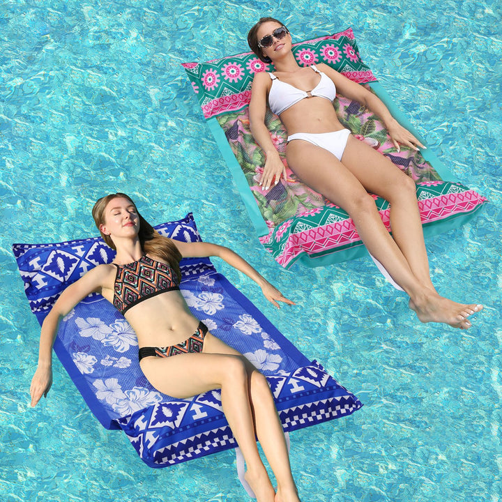 Women Inflatable Relaxation Lounge Chair with Colorful Plant Pattern Bowlift