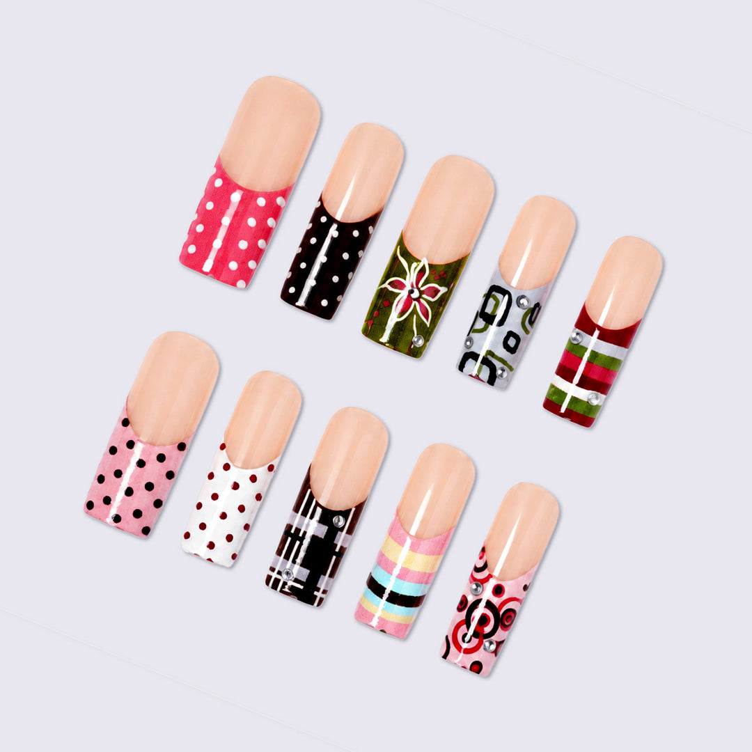 Nail art set with creative patterns and seasonal accents Bowlift