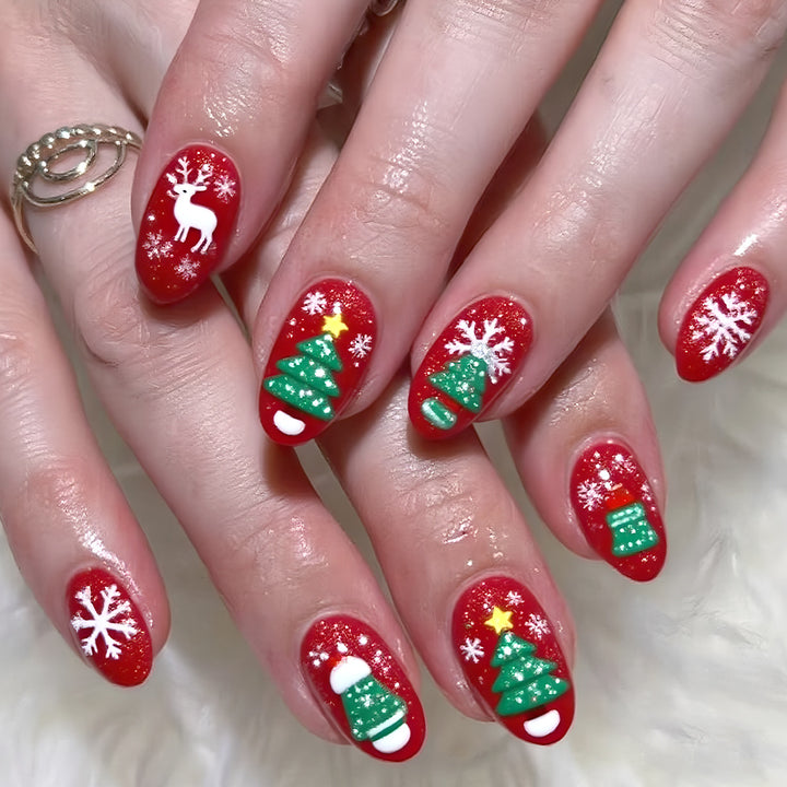 Festive Holiday Nail Art Design Bowlift