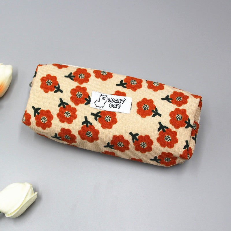 Checked Pattern Zippered Pencil Case Bowlift