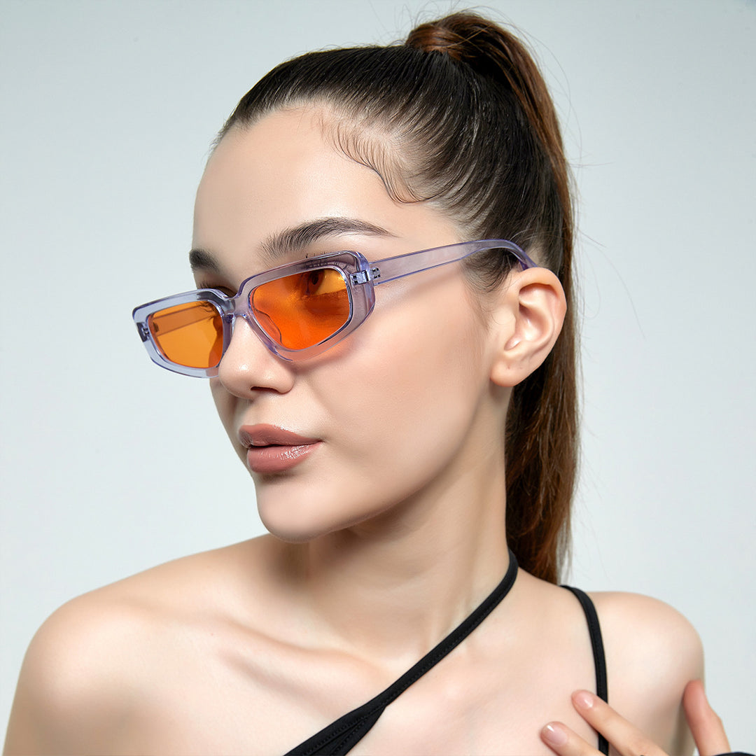 Women's stylish square sunglasses with modern high-gloss plastic frame Bowlift