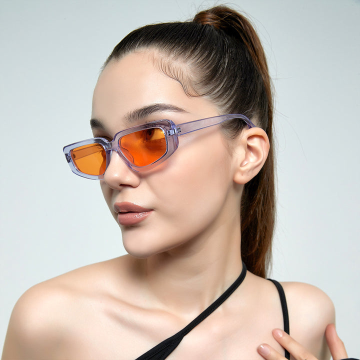 Women's stylish square sunglasses with modern high-gloss plastic frame Bowlift