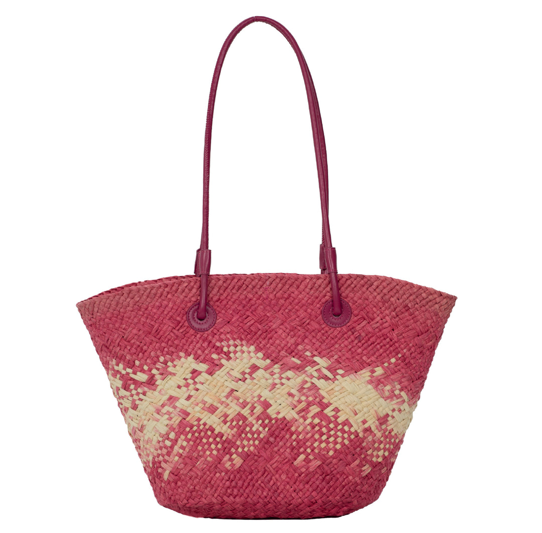 Elegant Rattan-Style Handbag with Double Handle Bowlift