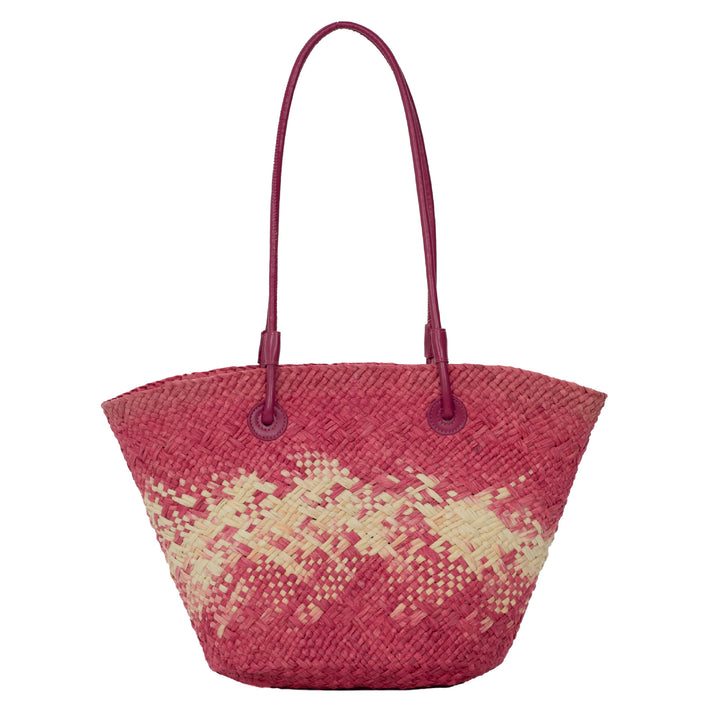 Elegant Rattan-Style Handbag with Double Handle Bowlift