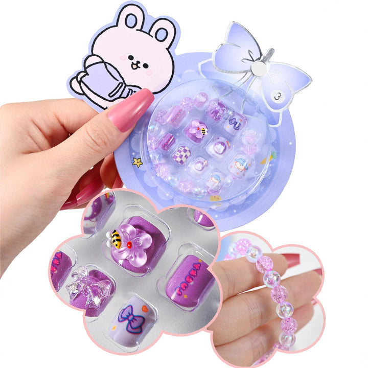 Cute Cartoon-Themed Press-On Nail Set Bowlift