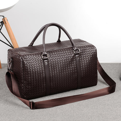 Elegant Braided Leather Duffel Bag Bowlift