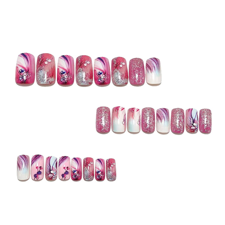 Glamorous artificial nails with filigree glitter decorations Bowlift