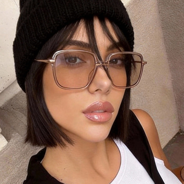 Women's square sunglasses with high-quality plastic frame and UV protection Bowlift