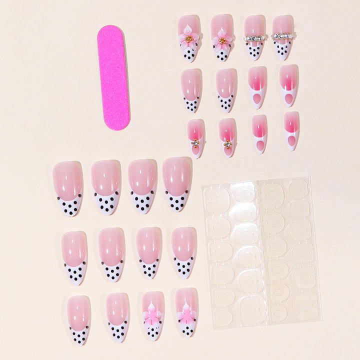 Floral-Accented Stiletto Nail Art Extensions Bowlift