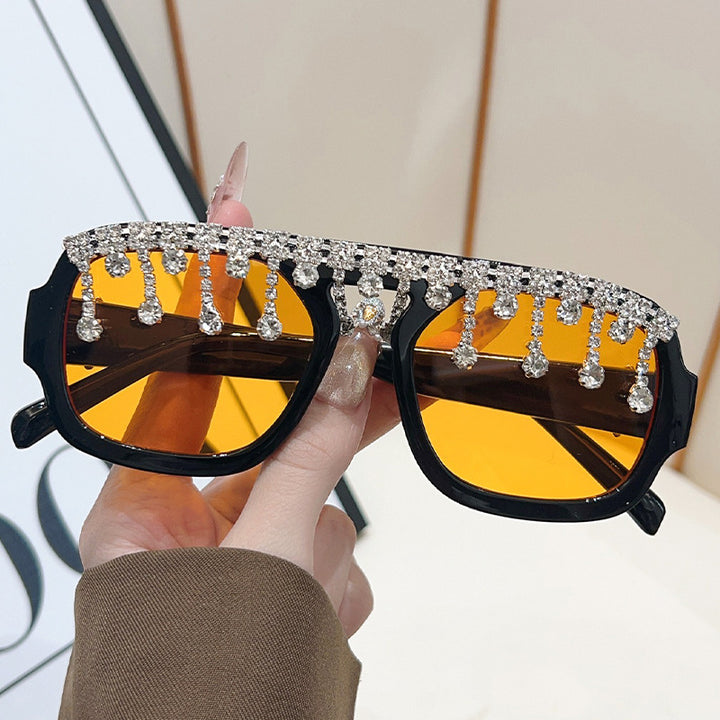 Glamorous Crystal-Embellished Sunglasses Bowlift
