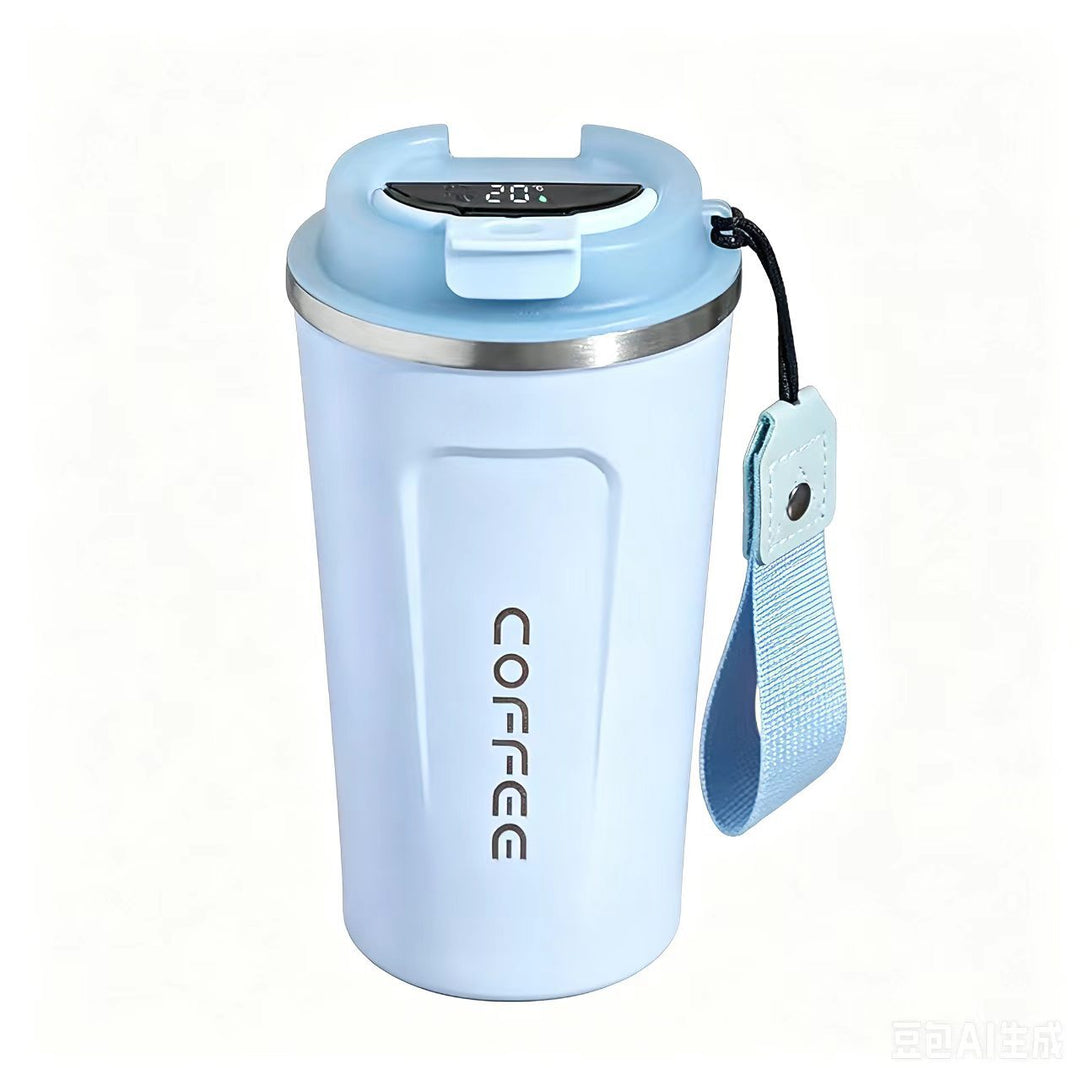 Insulated Stainless Steel Travel Coffee Tumbler with Leakproof Lid and Carry Strap Bowlift
