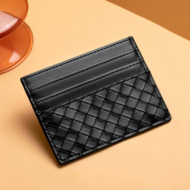 Woven Leather Cardholder Bowlift