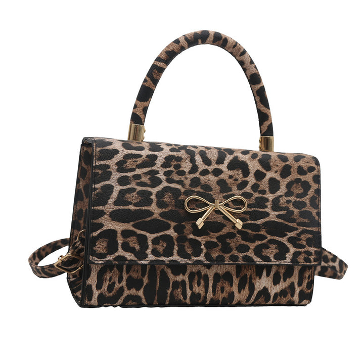 Stylish Animal Print Top Handle Handbag Bowlift