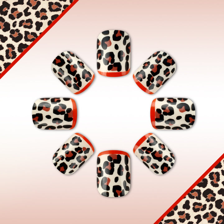 Artistic Leopard Print Nail Art Set Bowlift