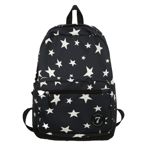 Star Print Casual School Backpack Bowlift