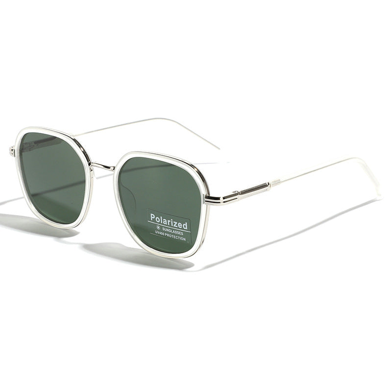 Women's geometric polarized sunglasses with stylish metal frame Bowlift