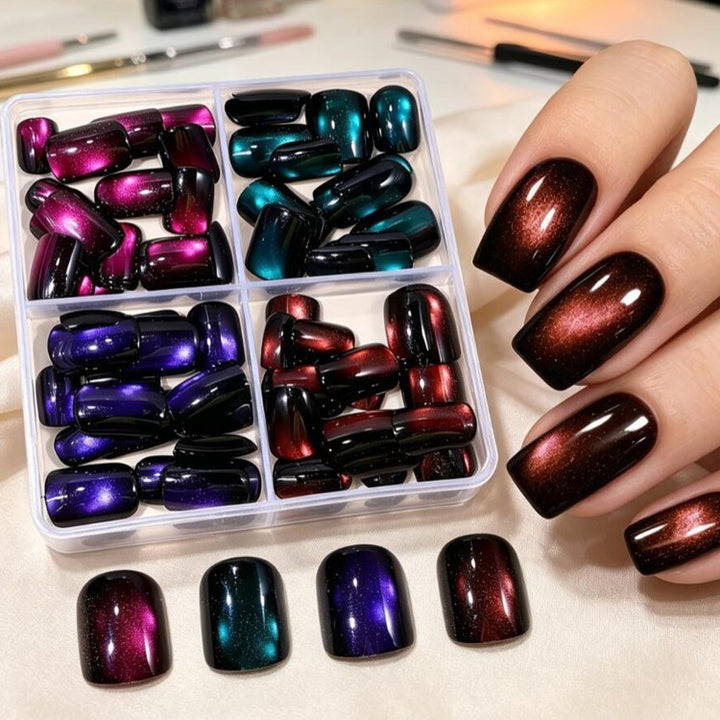 Magnetic Glitter Press-On Nail Set Bowlift