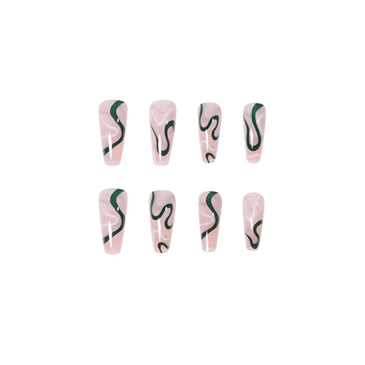 Artifical nails with luxurious wave pattern Bowlift