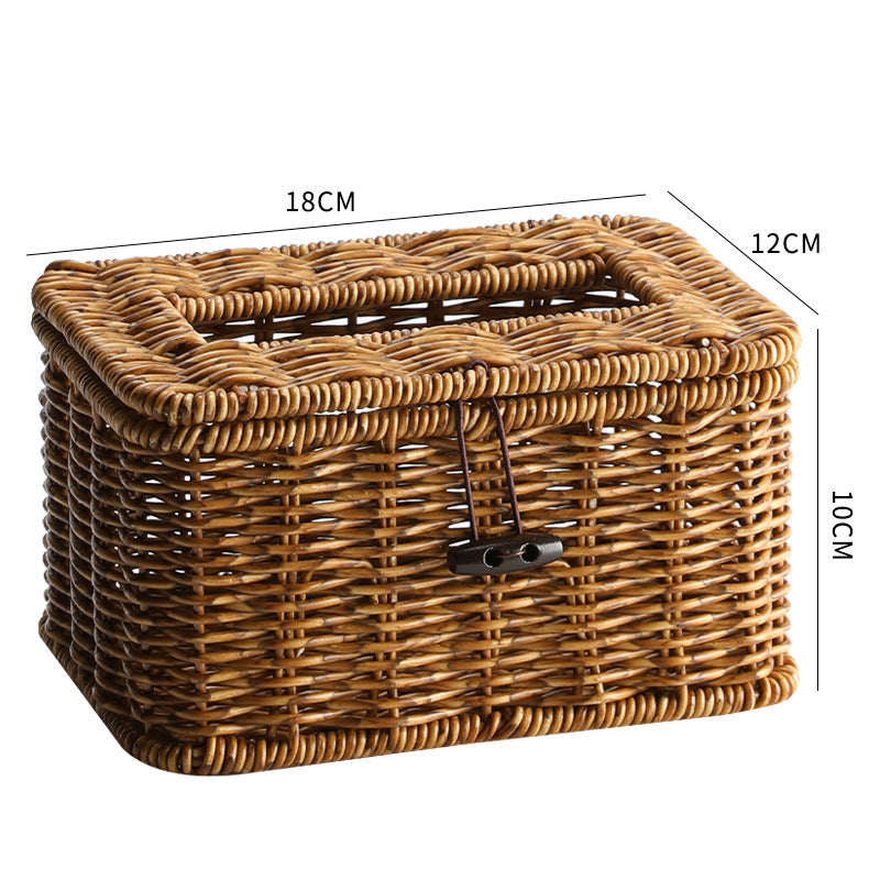 Handmade Wicker Storage Box with Lid Bowlift