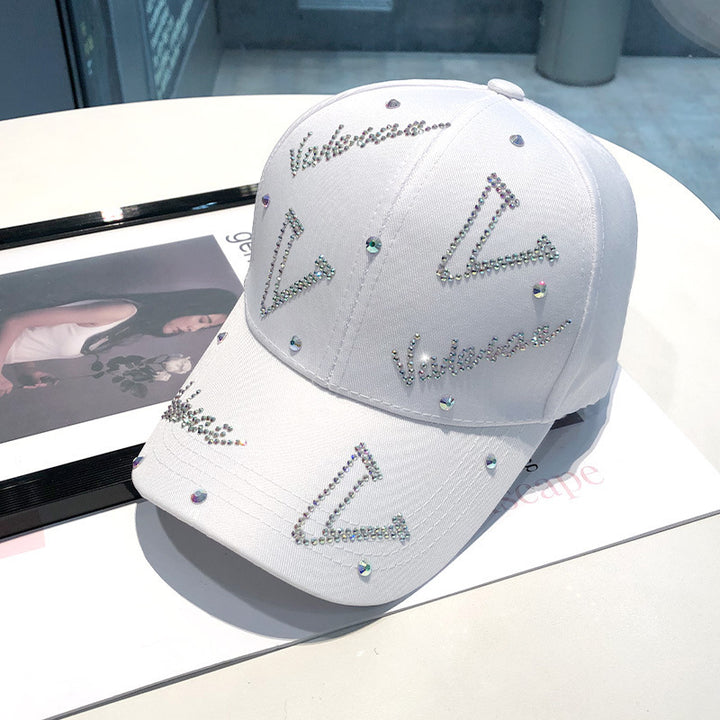 Women's Rhinestone Accented Adjustable Baseball Cap Bowlift