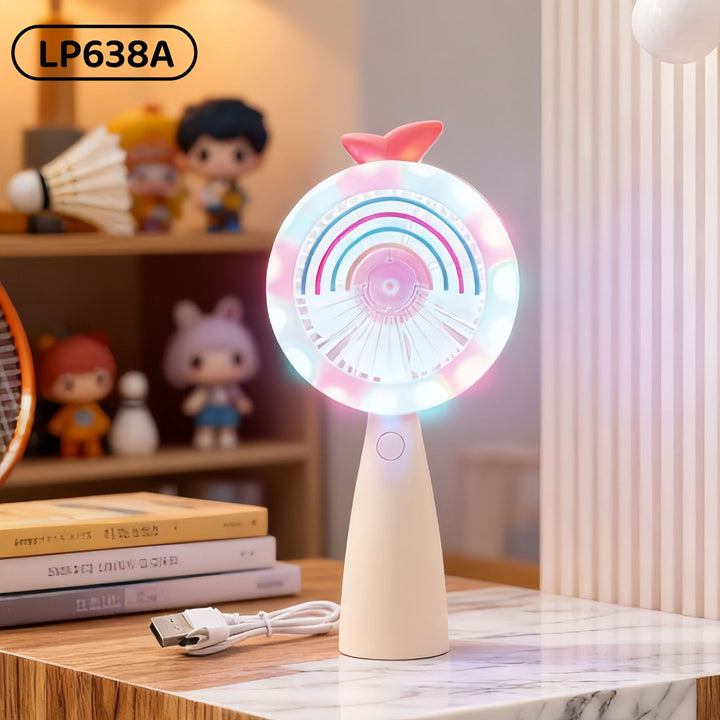 Women's Portable LED Hand Fan with Innovative Design Bowlift
