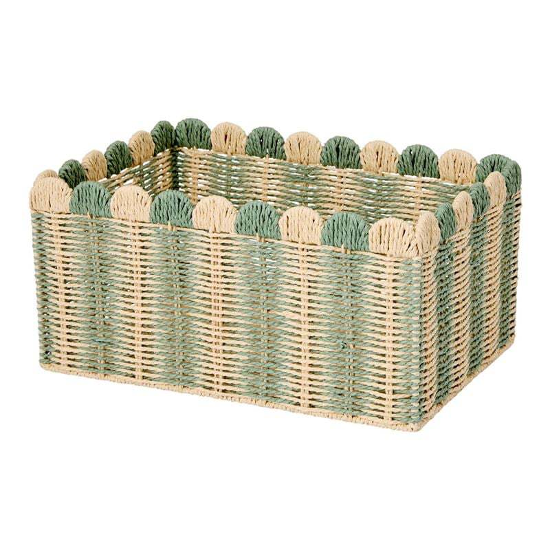 Decorative Scalloped Woven Storage Box Bowlift