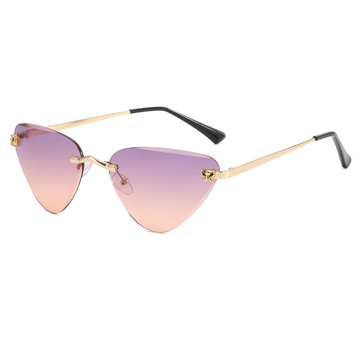 Ladies Cat-Eye Sunglasses with Elegant Metal Frame Bowlift