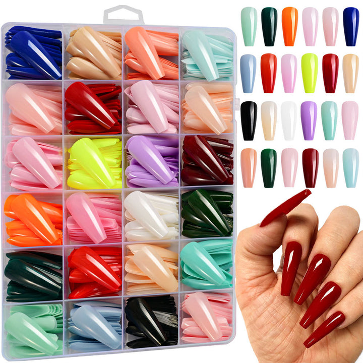 Elegant Long-Style False Nail Tips Bowlift