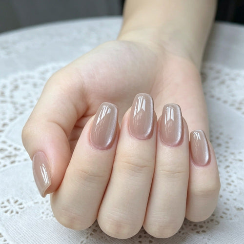Glossy Neutral Press-On Nail Set Bowlift