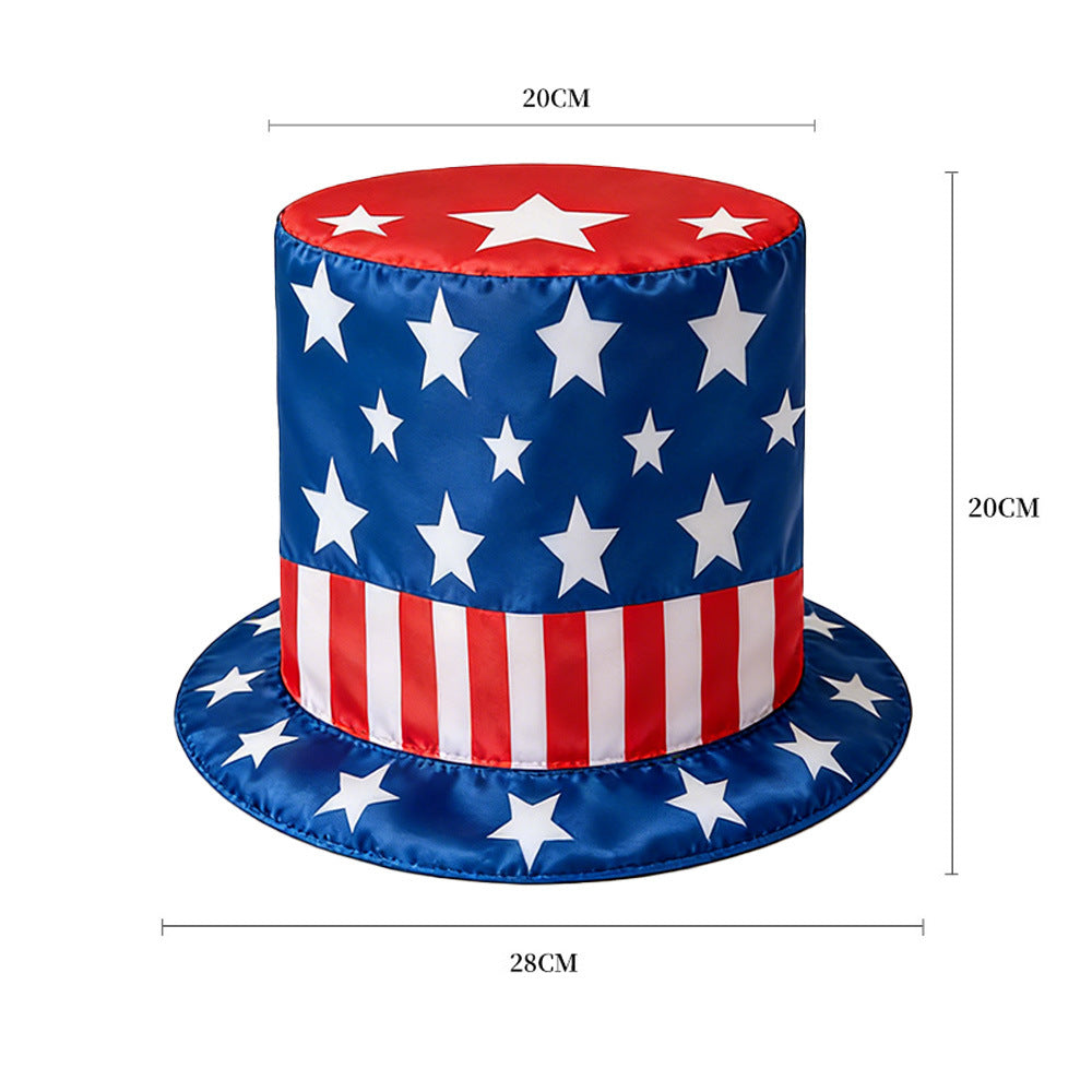 Women's nan Patriotic oversized novelty top hat with foam core and adjustable inner band Bowlift
