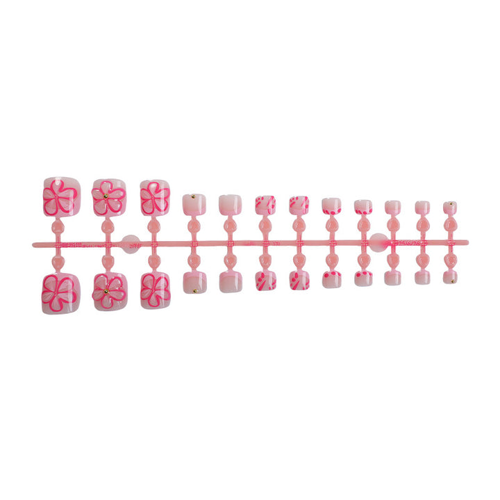 Acrylic nail set with playful flower designs Bowlift