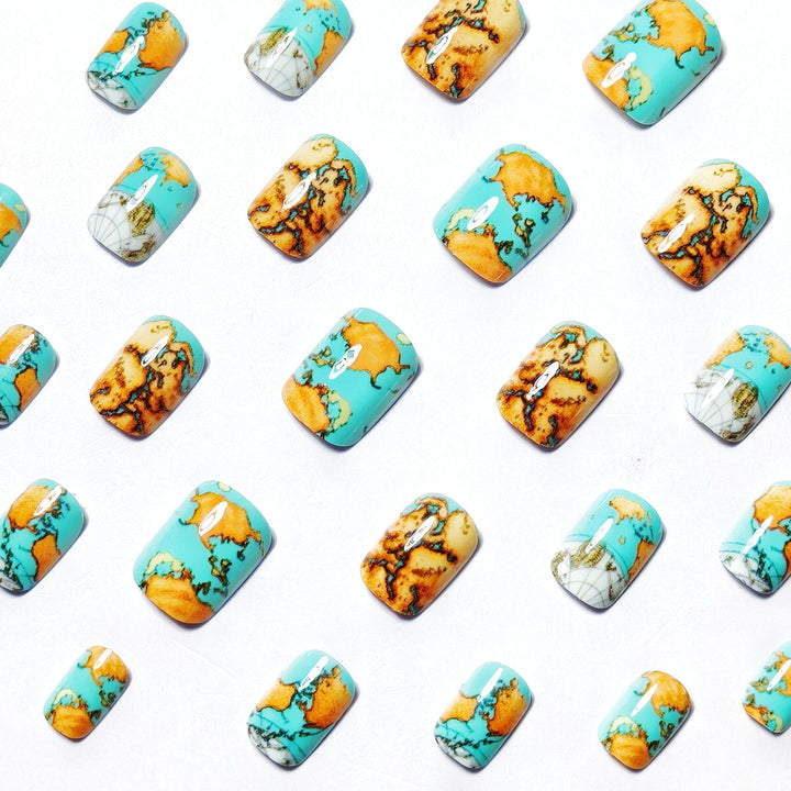 Artistic Geographical Nail Art Bowlift