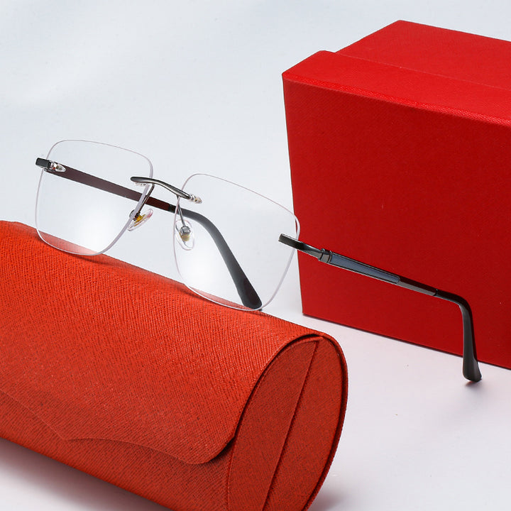 Women's fashionable rectangular semi-rimmed sunglasses with innovative design Bowlift